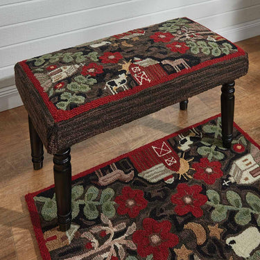 Farm Life Hooked Bench Park Designs - The Fox Decor